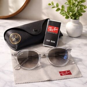 Ray-Ban Transparent Frame Sunglasses with Black Case. Never worn, no scratches